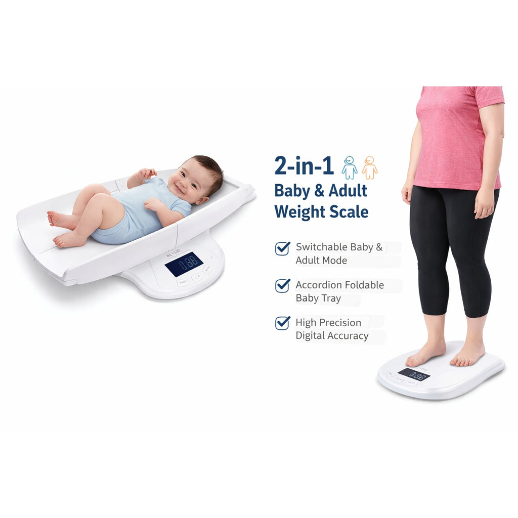 2-in-1 Digital Baby & Adult Weighing Scale