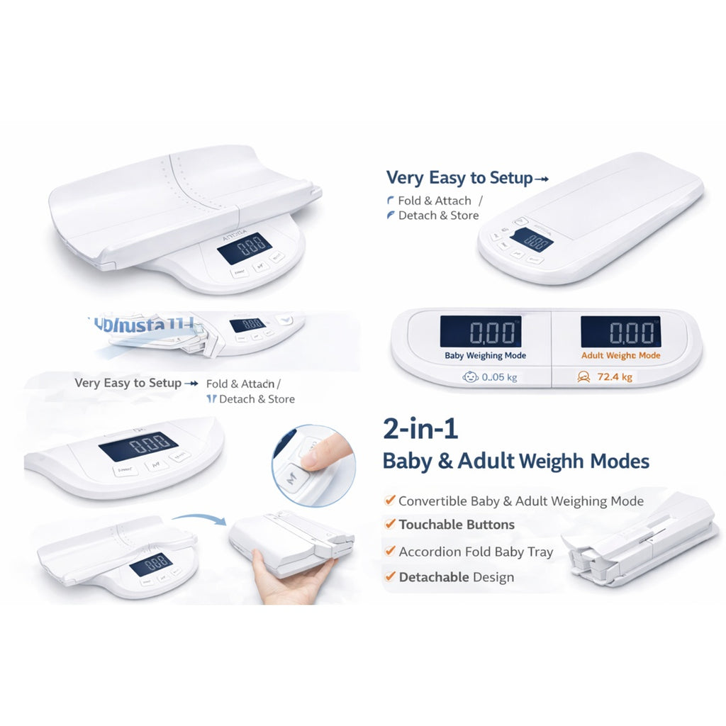 2-in-1 Digital Baby & Adult Weighing Scale
